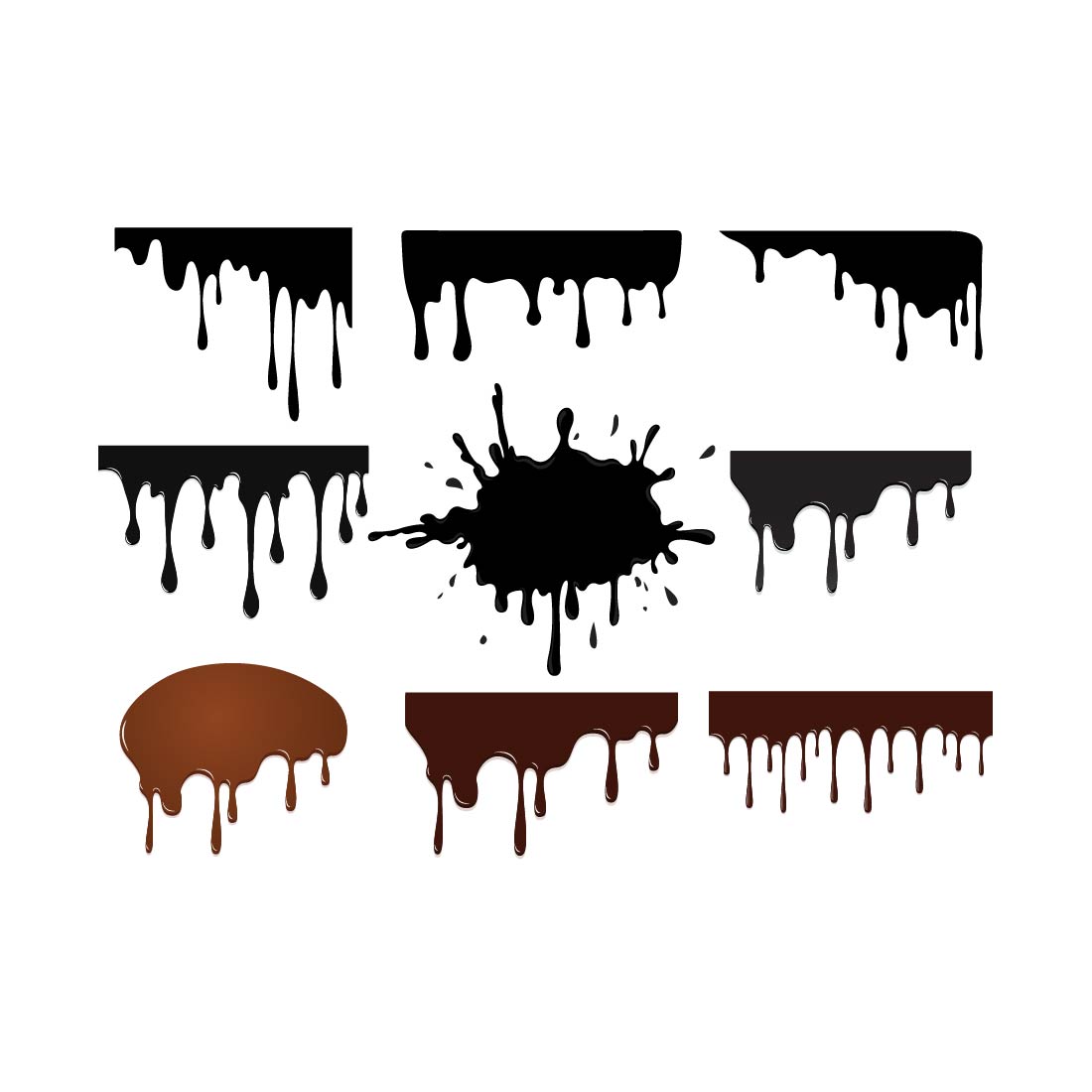 Dripping borders SVG,Dripping svg,Dripping borders Clipart,Choclate Paint drip Silhouette,Cut files Circut cutting files,Image Clipart shirt cover image.