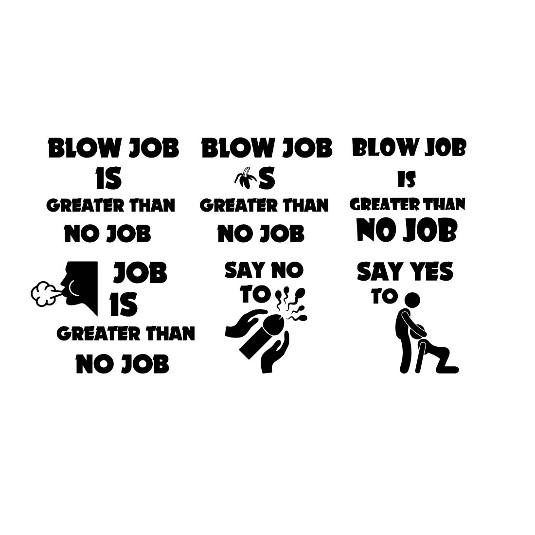 Blow Job Is Greater Then No Job Typography Tshirt Design preview image.