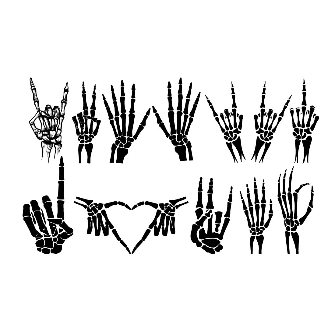 Hand Sign SVG Bundle, Hand Right Sign, Ok Sign, Peace Hand Sign, V sign, Hand Symbol, Rock Hand Symbol, Hand Love Shape Eps Dxf Png Cut file preview image.