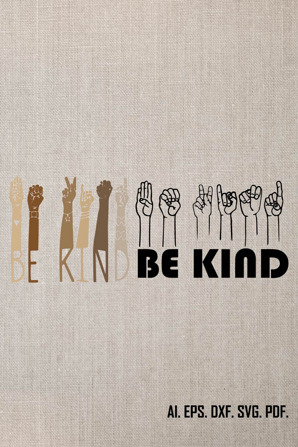 Be Kind Hand Svg, Be Kind Hand Sign Language Svg, Be Kind Brown Hands, Hand Sign Language, Cut Files For Cricut, Instant Download pinterest preview image.