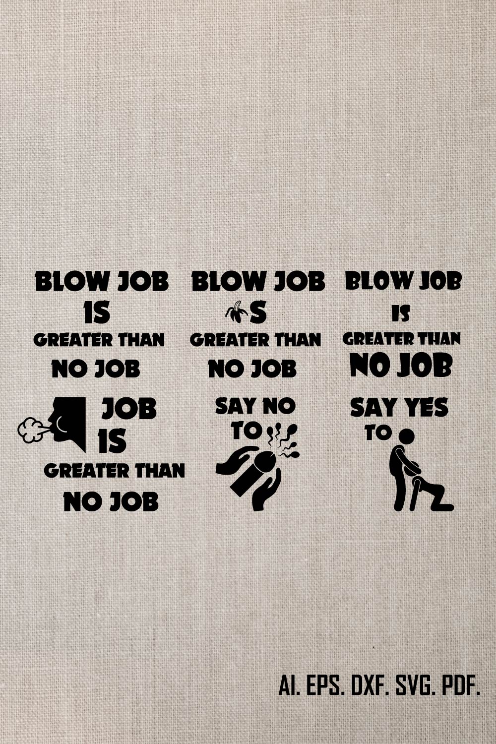 Blow Job Is Greater Then No Job Typography Tshirt Design pinterest preview image.