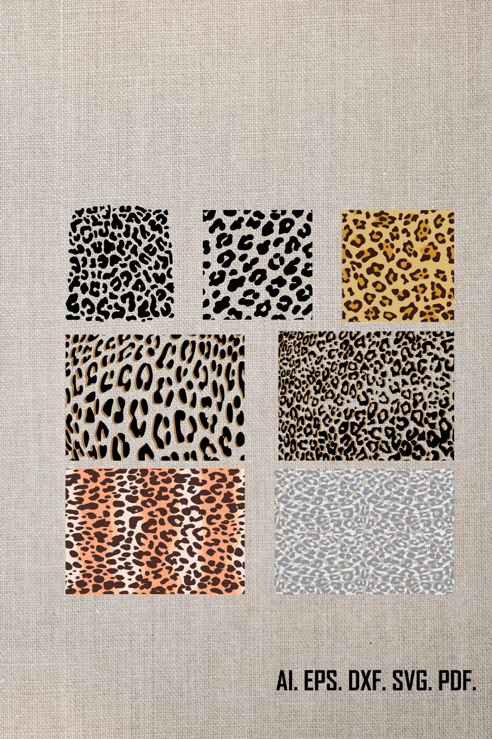 Animal Print SVG Bundle, Animal Print PNG Bundle, Animal Print Clipart, Leopard Print Svg, Cheetah Print Svg, Tiger Print Svg, Cow Print Svg pinterest preview image.