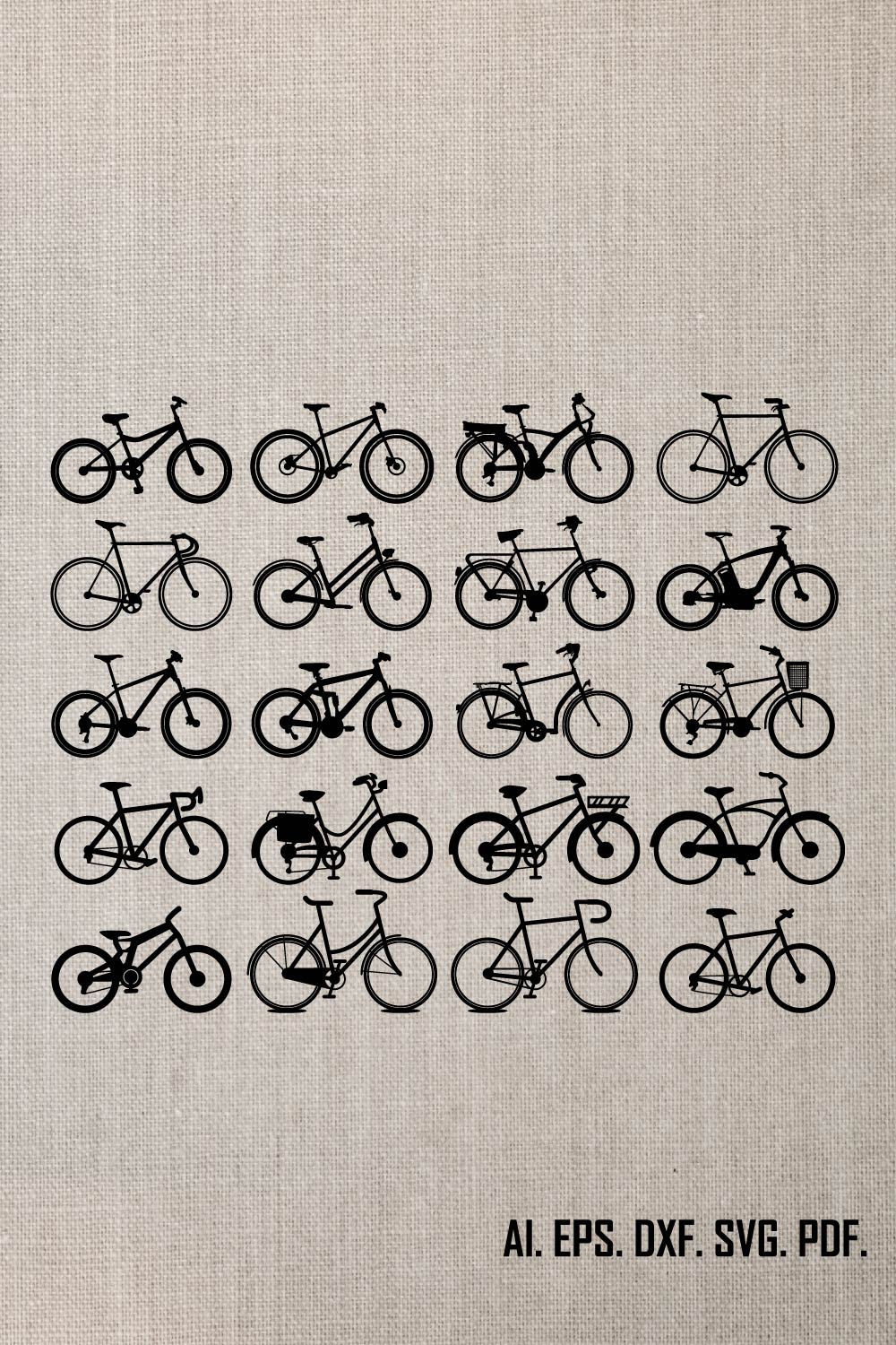 Bicycle SVG Bundle, Bicycle PNG Bundle, Bicycle Clipart, Bicycle SVG Cut Files Cricut, Bike Svg, Bike Clipart, Mountain Bike Svg, Biker svg pinterest preview image.