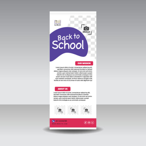 Back to school admission roll up banner cover image.