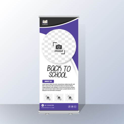 Back to school admission roll up banner cover image.