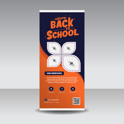 Back to school admission roll up banner cover image.