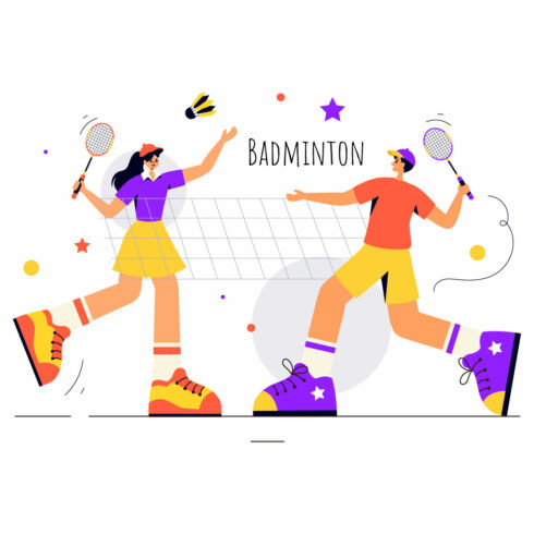 10 Badminton Player Illustration cover image.