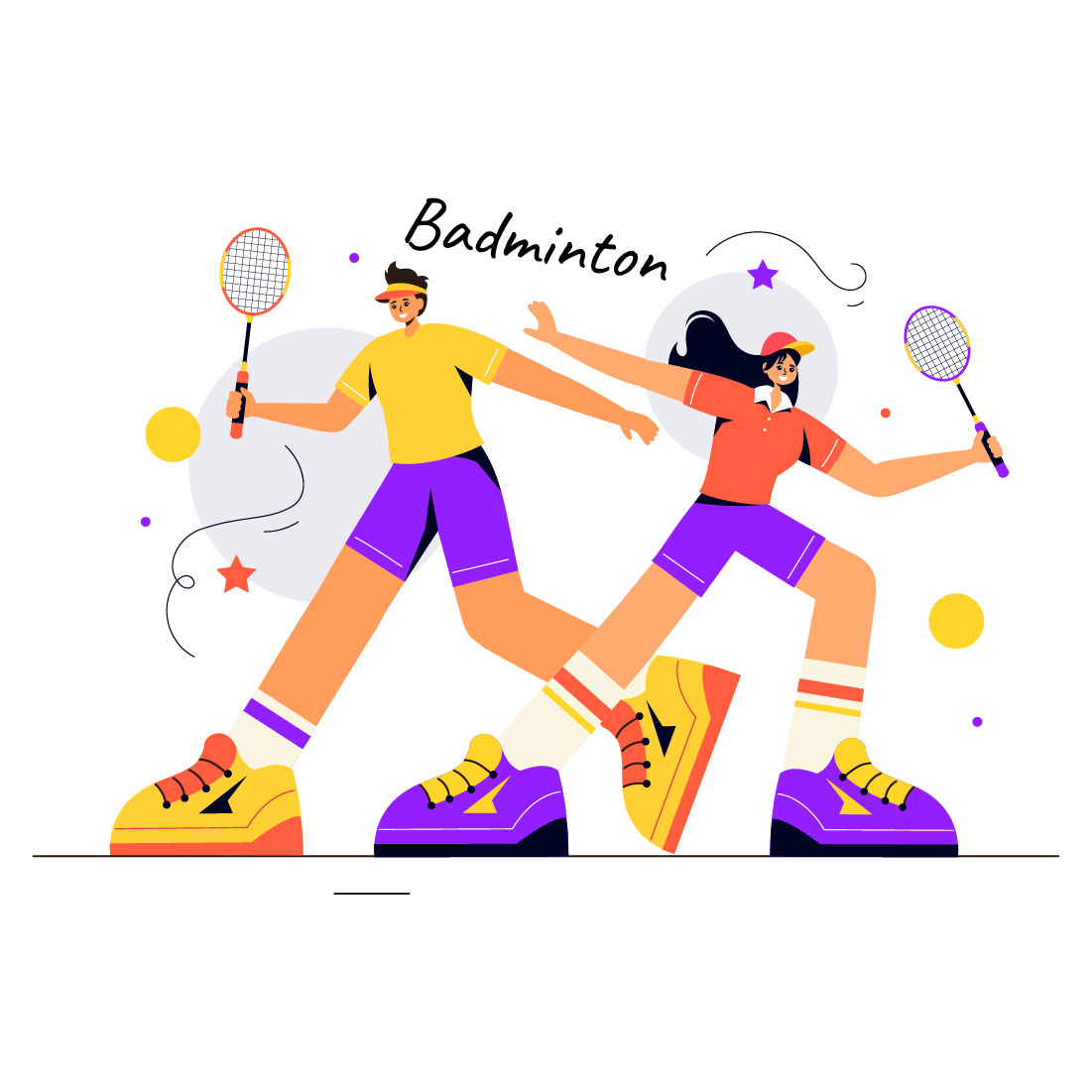 10 Badminton Player Illustration preview image.