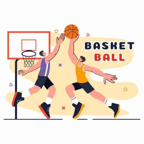 9 Playing Basketball Illustration cover image.