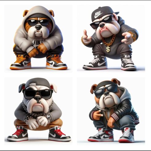 3D Gangsta Rap Bulldog Urban Street Wear Collectible Avatar Emotes For Discord Twitch Instagram Twitter cover image.