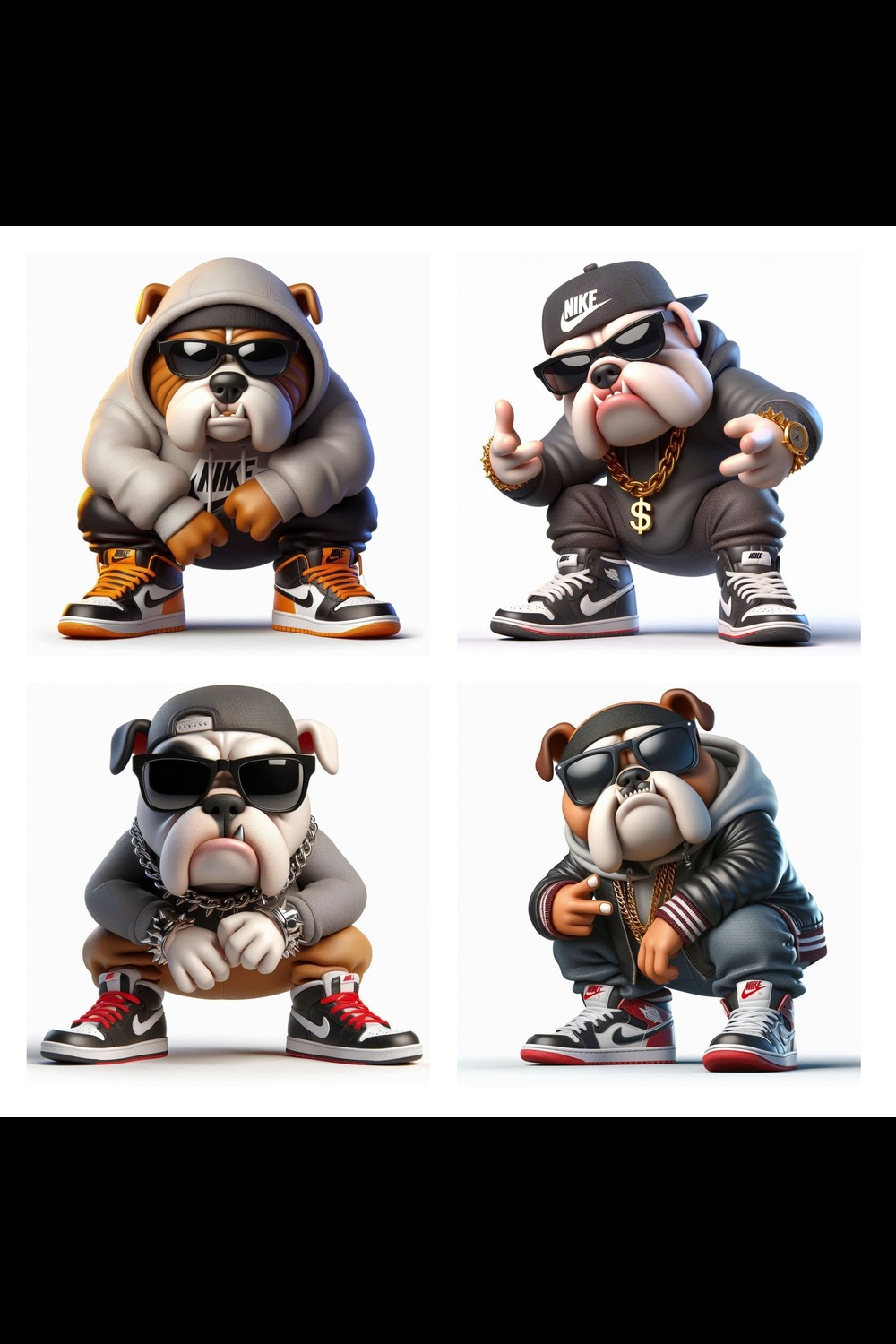 3D Gangsta Rap Bulldog Urban Street Wear Collectible Avatar Emotes For Discord Twitch Instagram Twitter pinterest preview image.