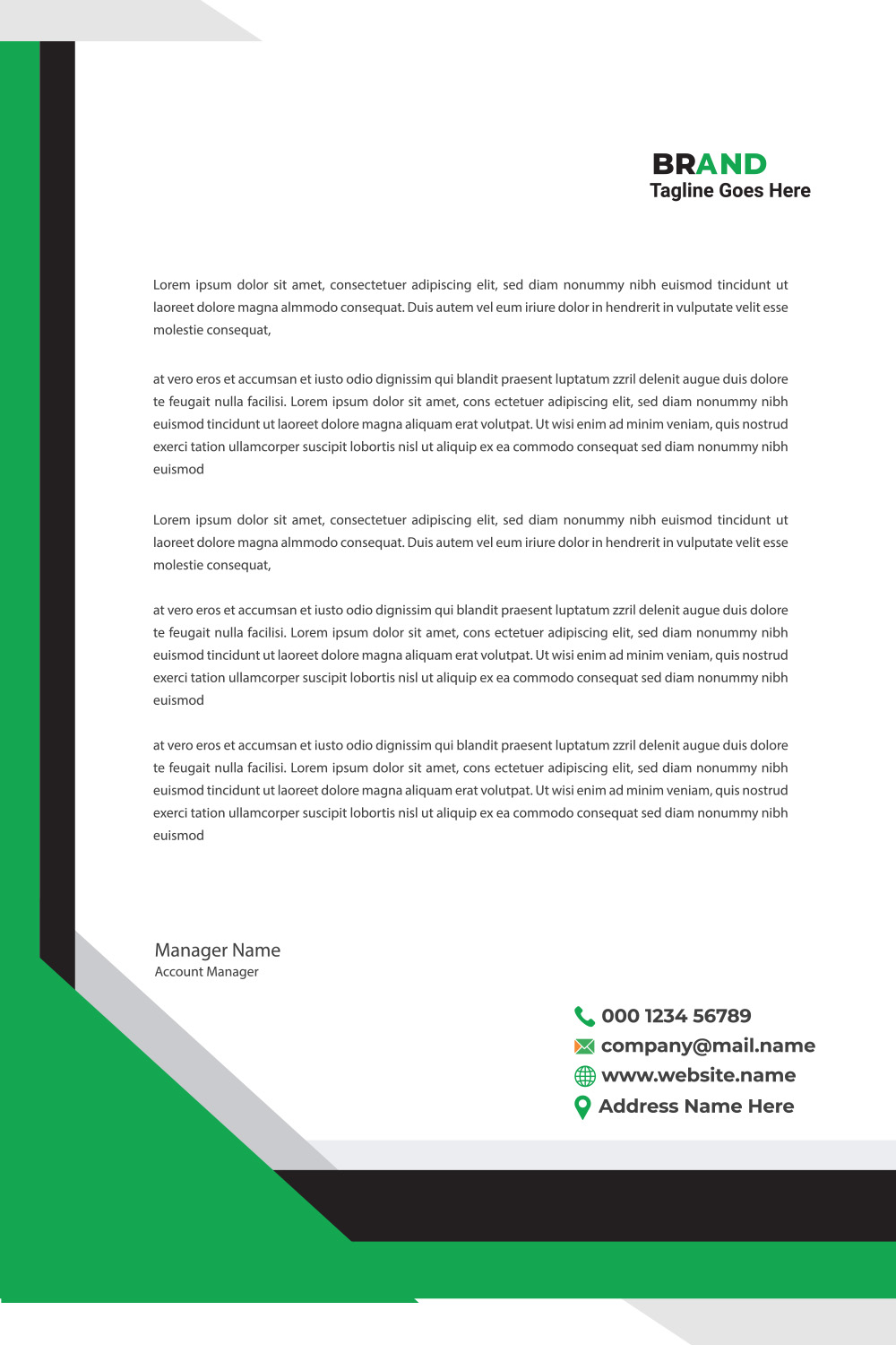 Modern Letterhead Design pinterest preview image.