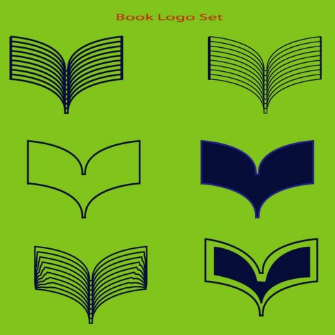 Bookshape Logo set and tree logo set design cover image.