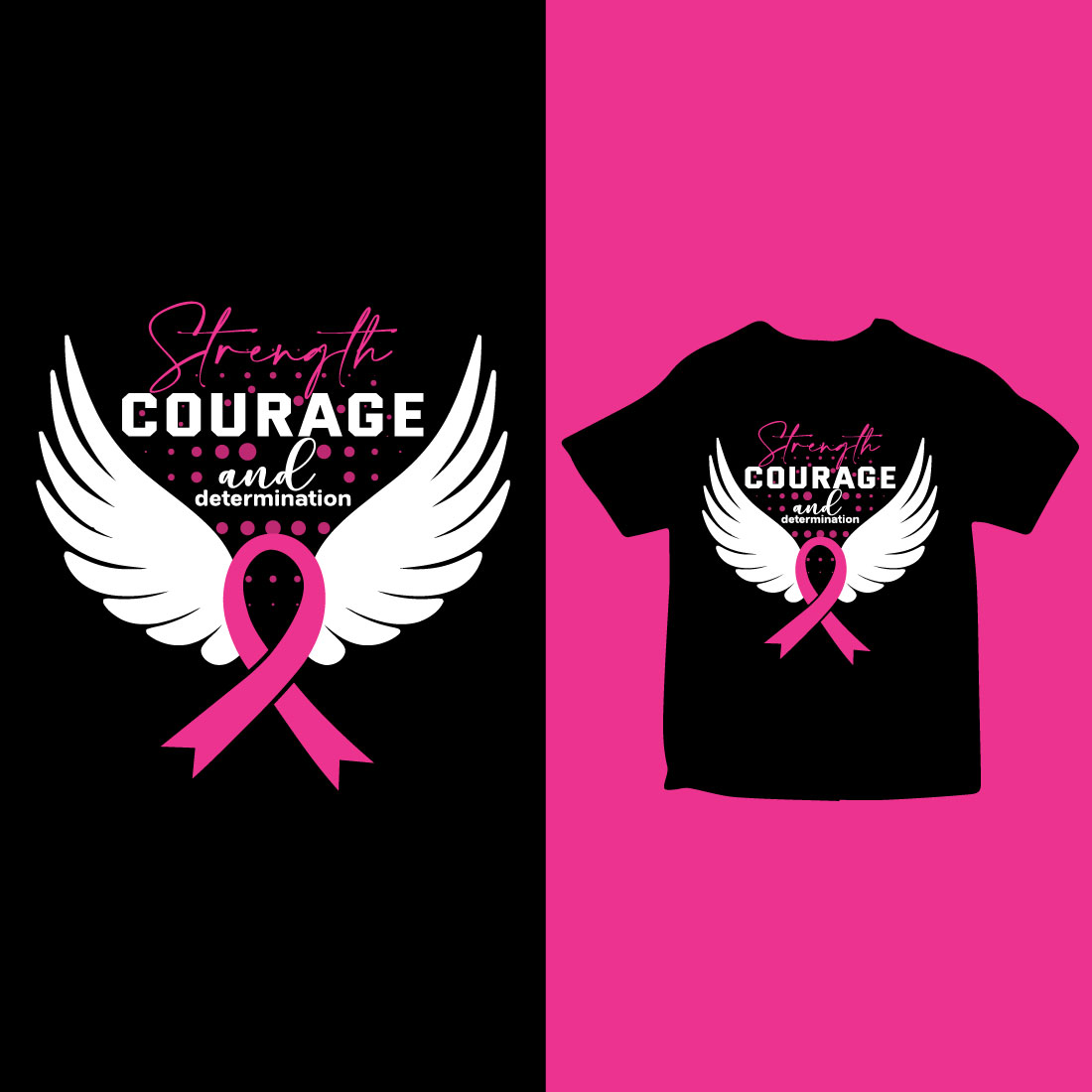 cancer awareness t-shirt design preview image.