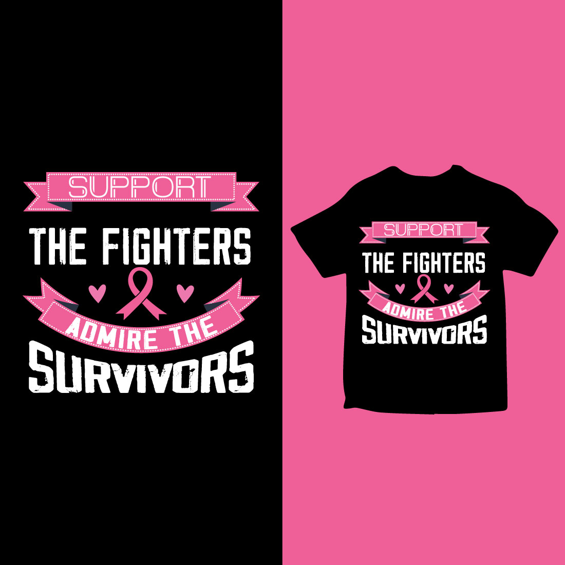 cancer awareness t-shirt design preview image.