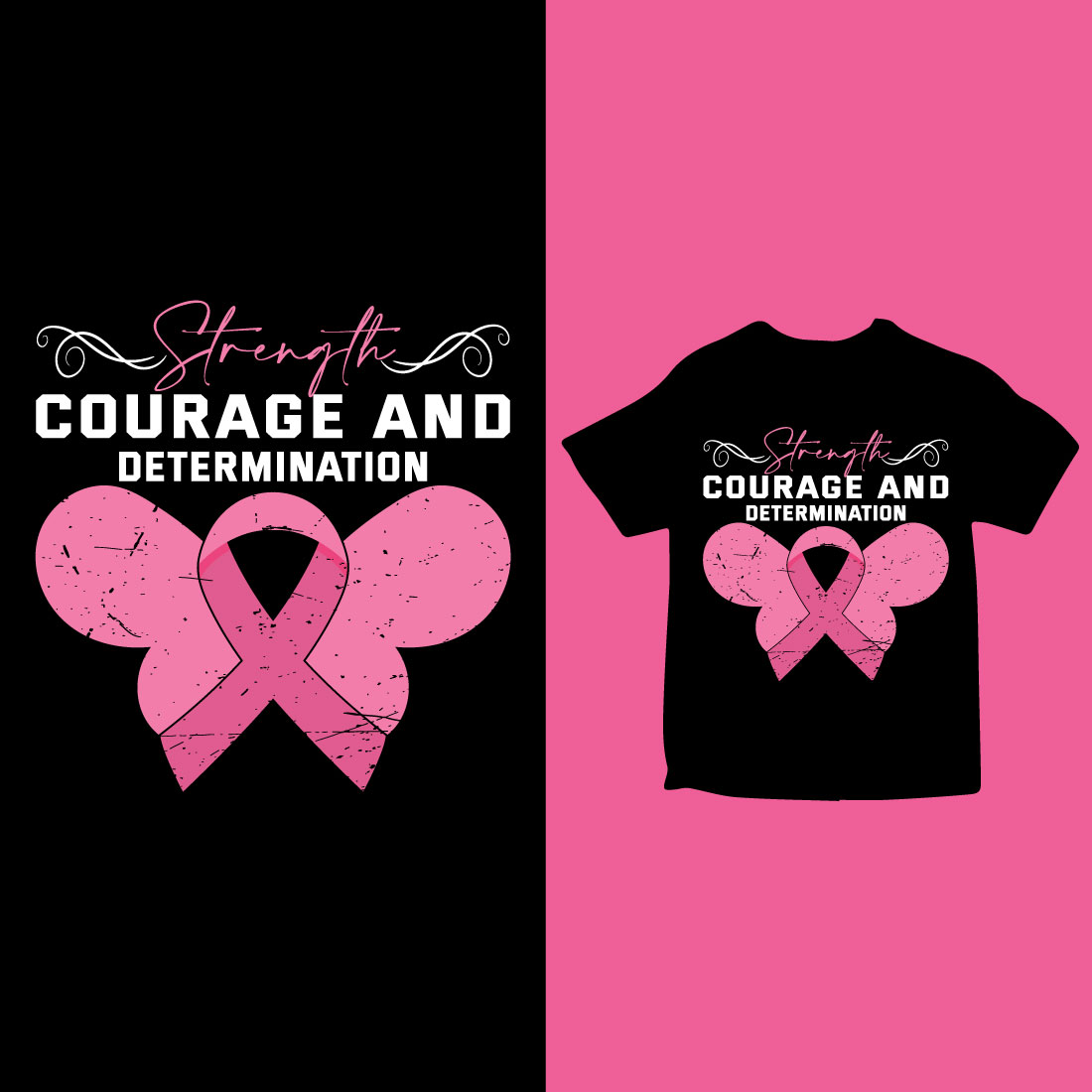 cancer awareness t-shirt design preview image.