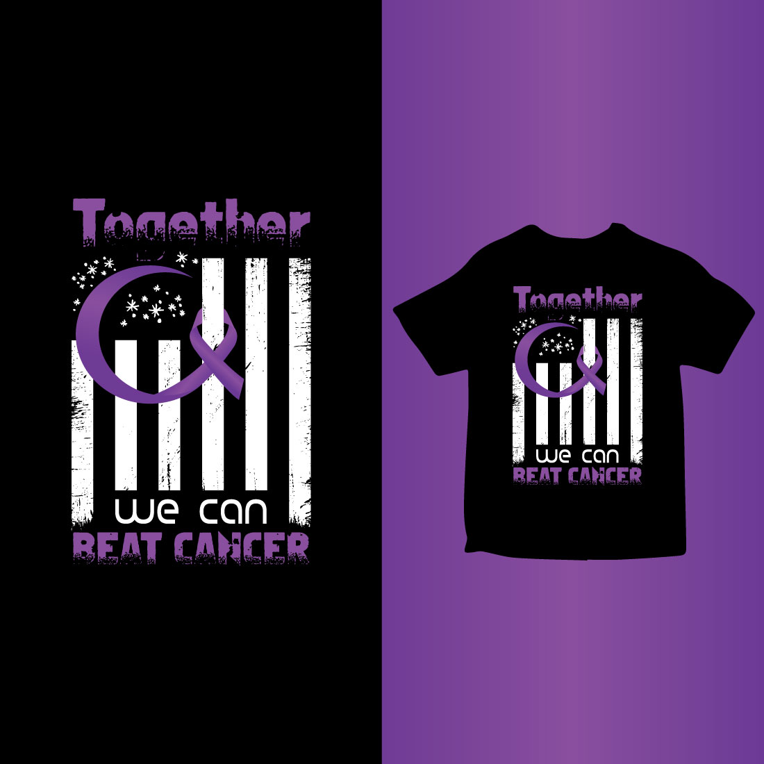 cancer awareness t-shirt design preview image.