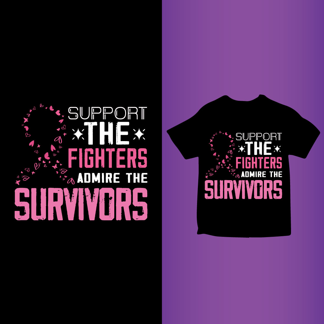 cancer awareness t-shirt design preview image.