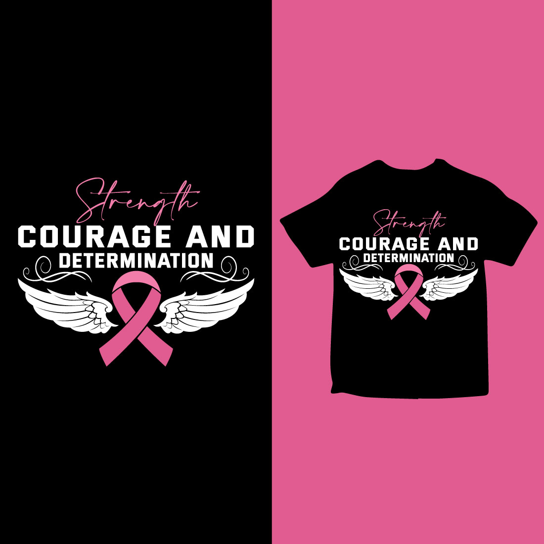 cancer awareness t-shirt design preview image.