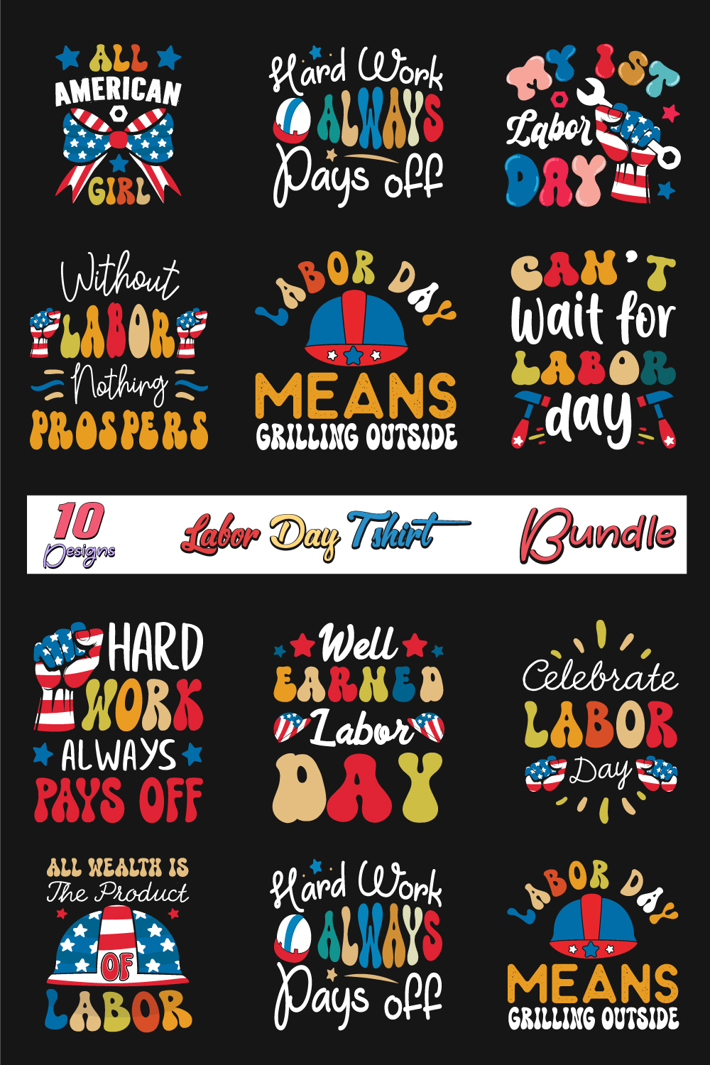 American Labor Day T-shirt Bundle 1 pinterest preview image.