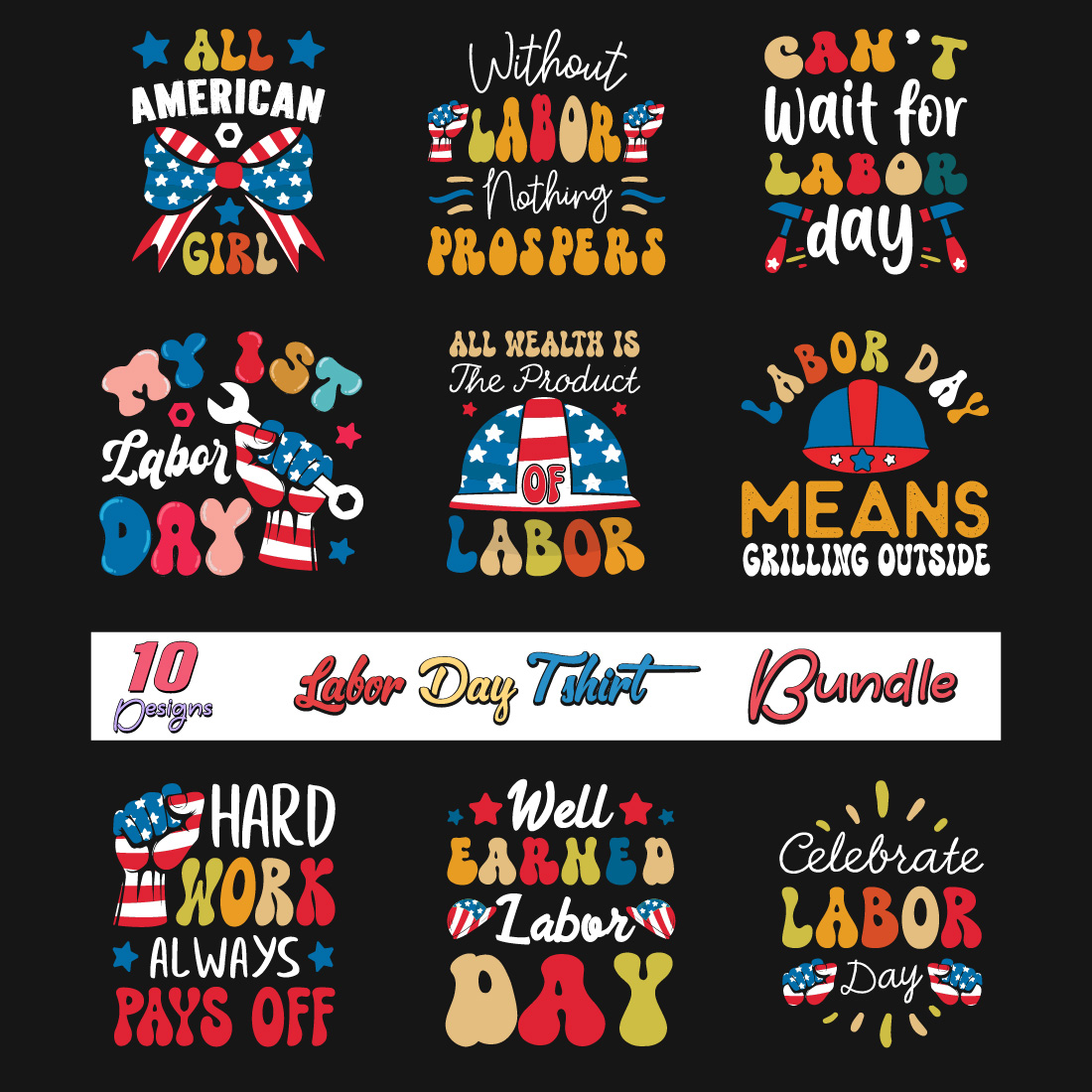 American Labor Day T-shirt Bundle 1 cover image.