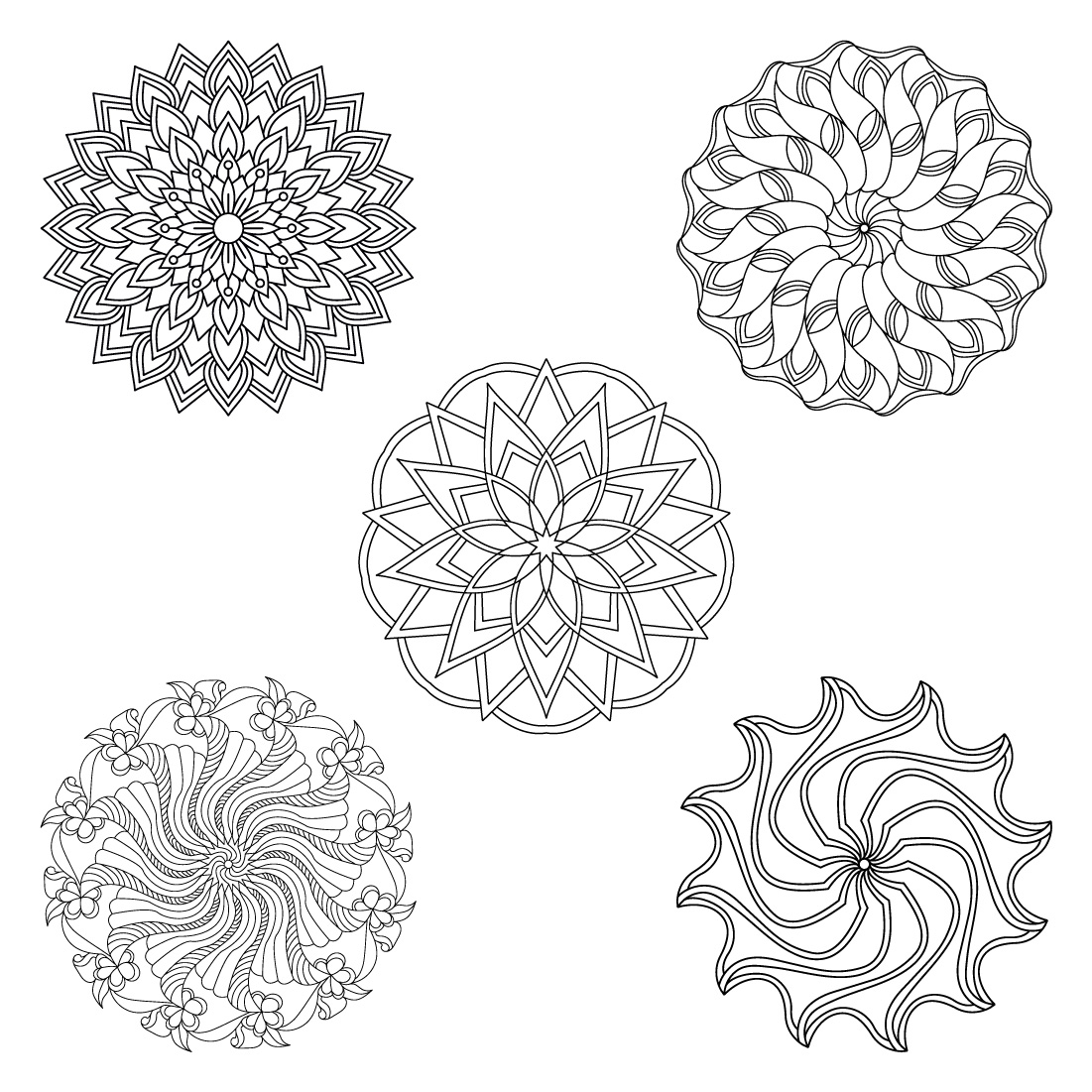 bundle of 10 enernal mandalas coloring book page 04 746