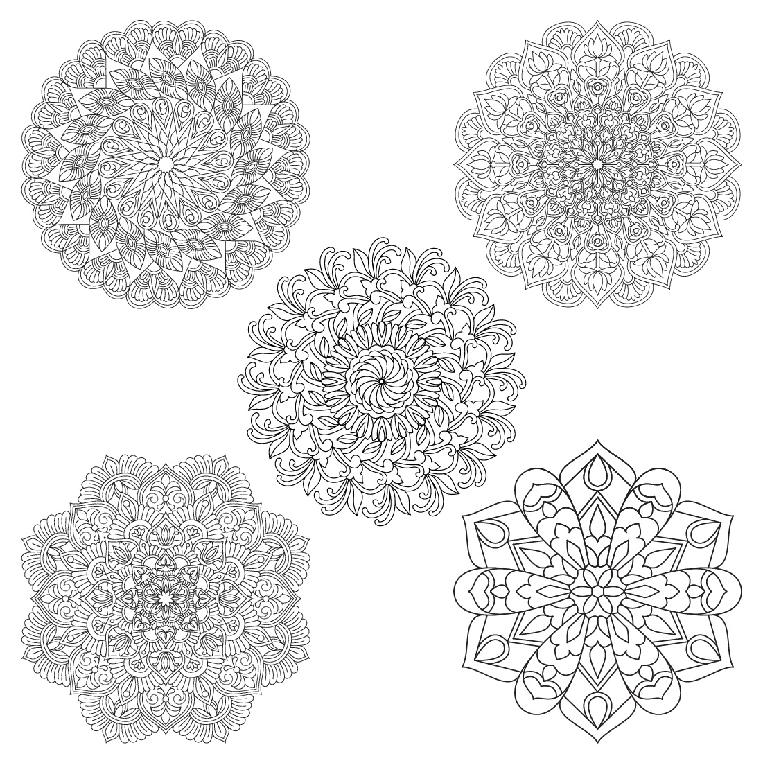 bundle of 100 circle mandalas coloring book page 04 368