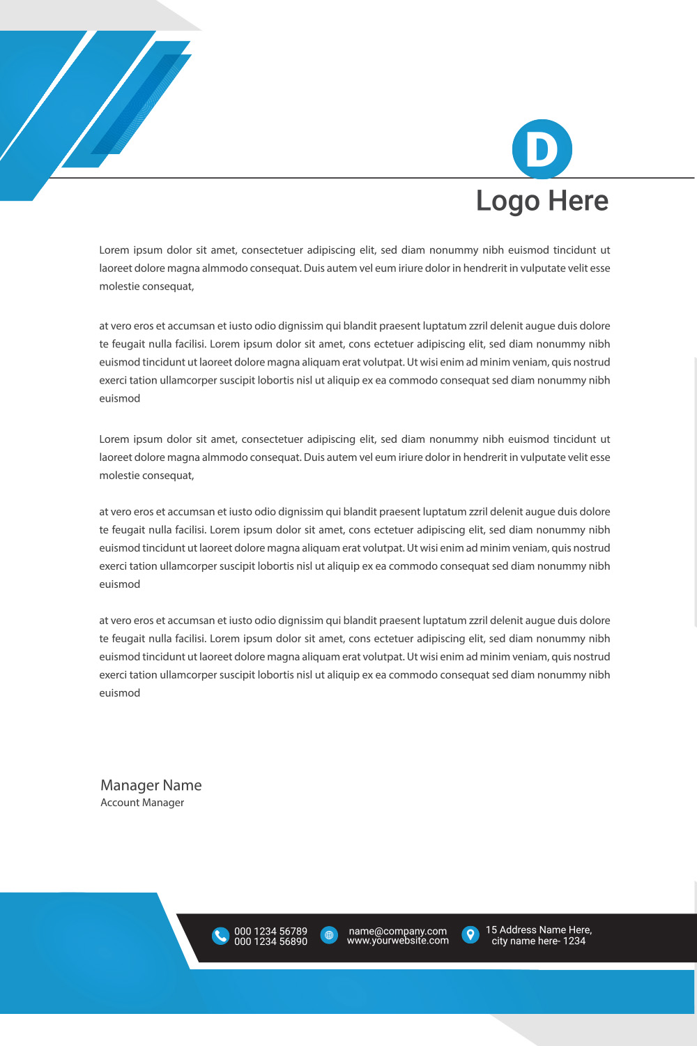 Modern Letterhead Design pinterest preview image.