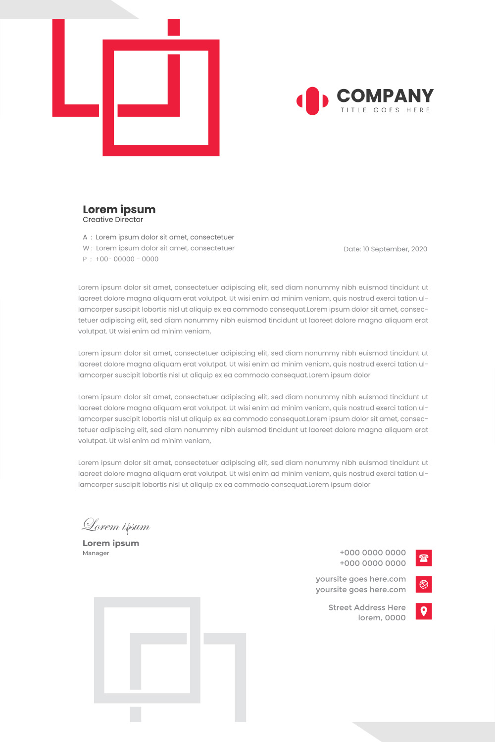 Modern Letterhead Design pinterest preview image.