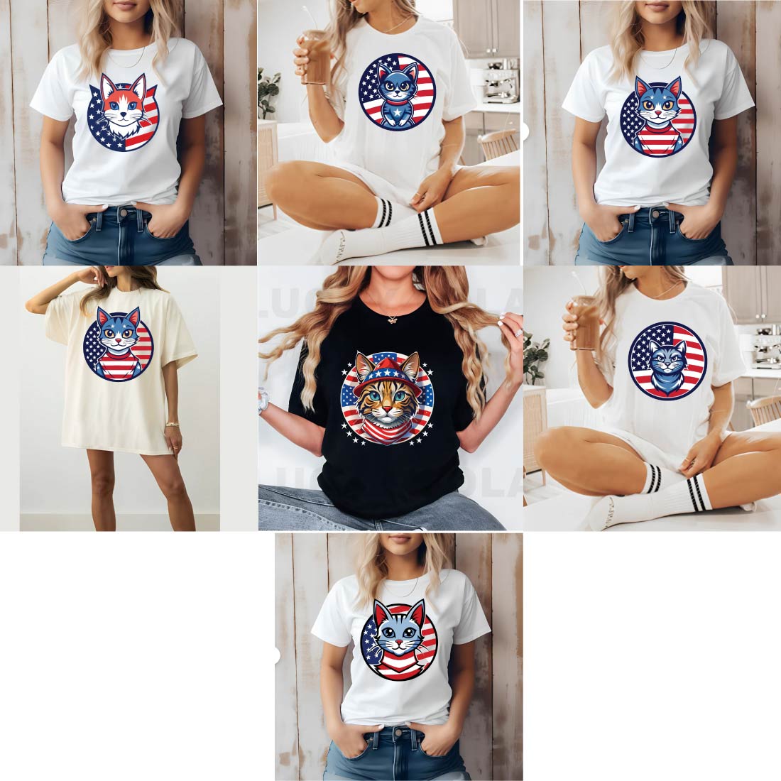 American Cat T-Shirt With Logo icon design Bundle cover image.