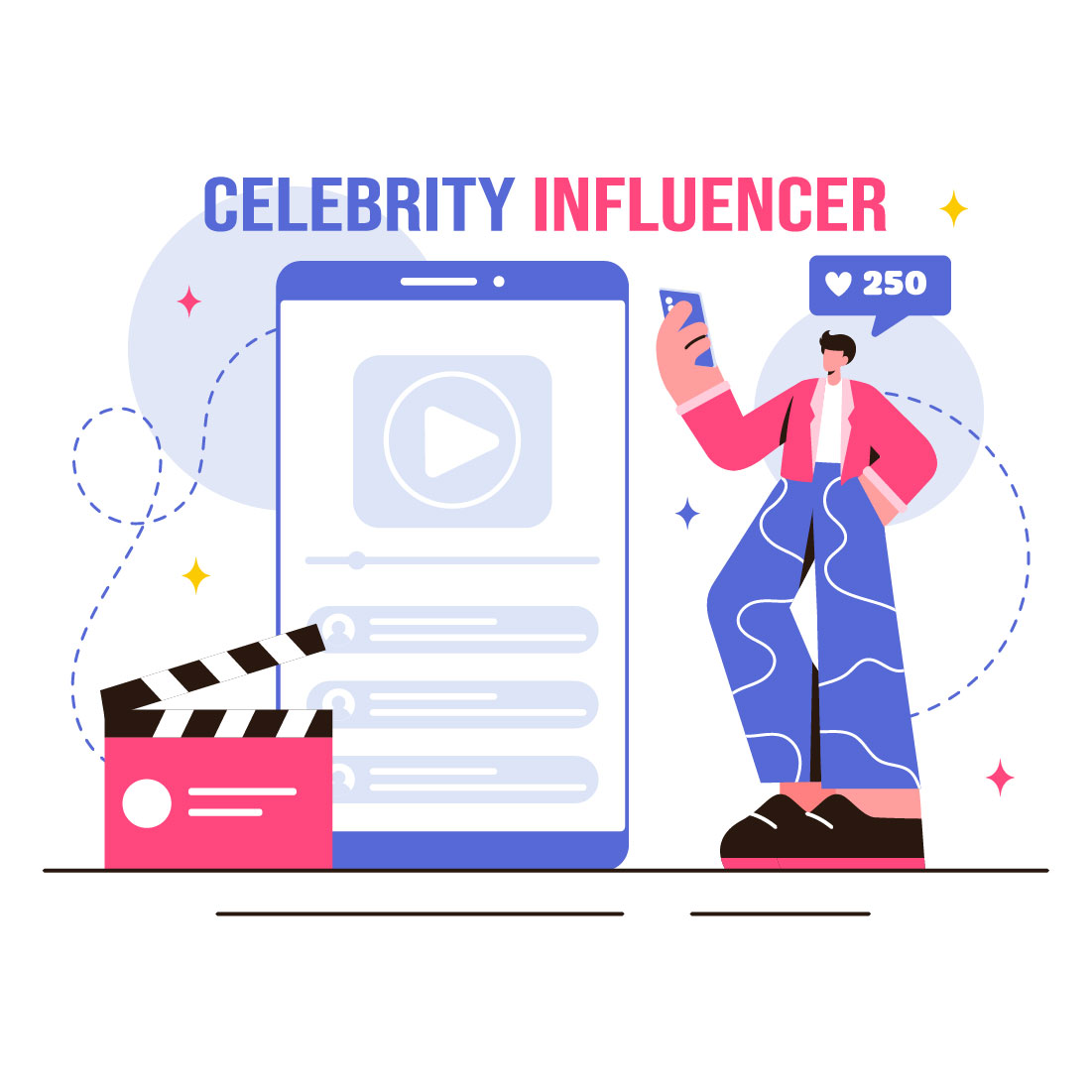 18 Celebrity Influencers Illustration preview image.