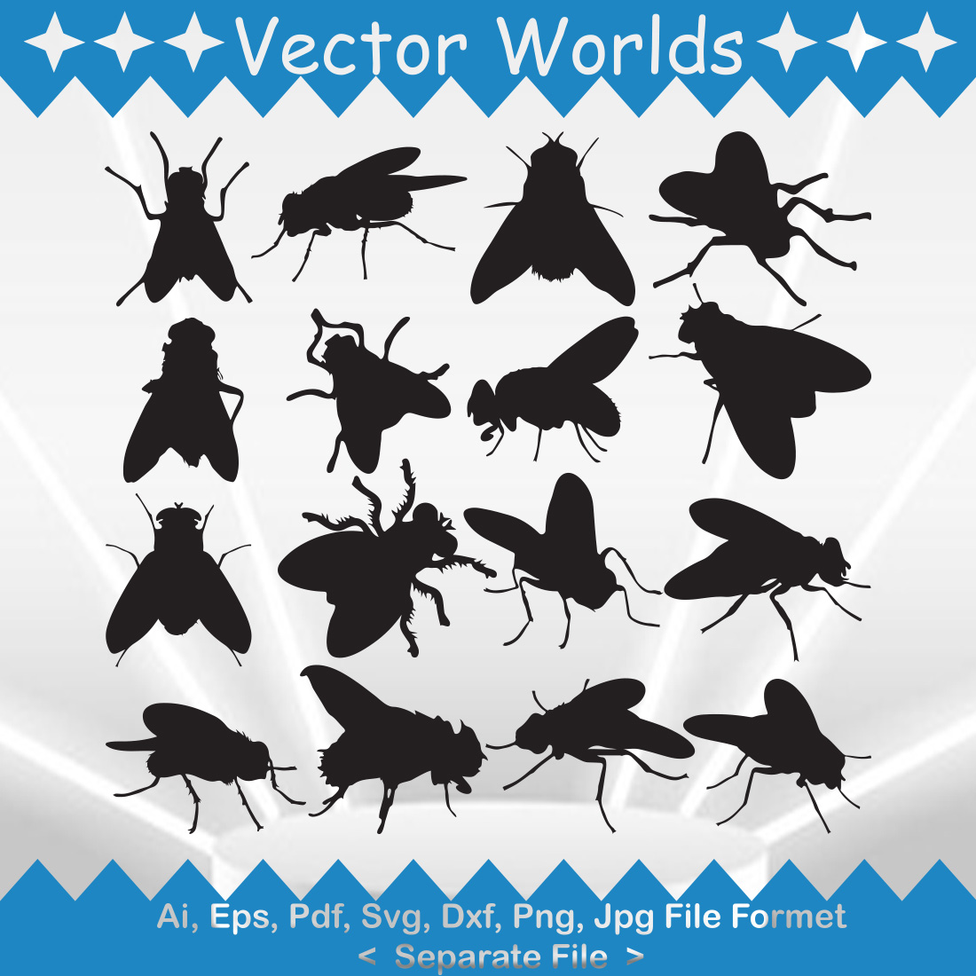 Flies SVG Vector Design preview image.