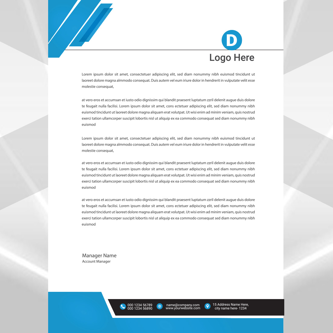 Modern Letterhead Design preview image.