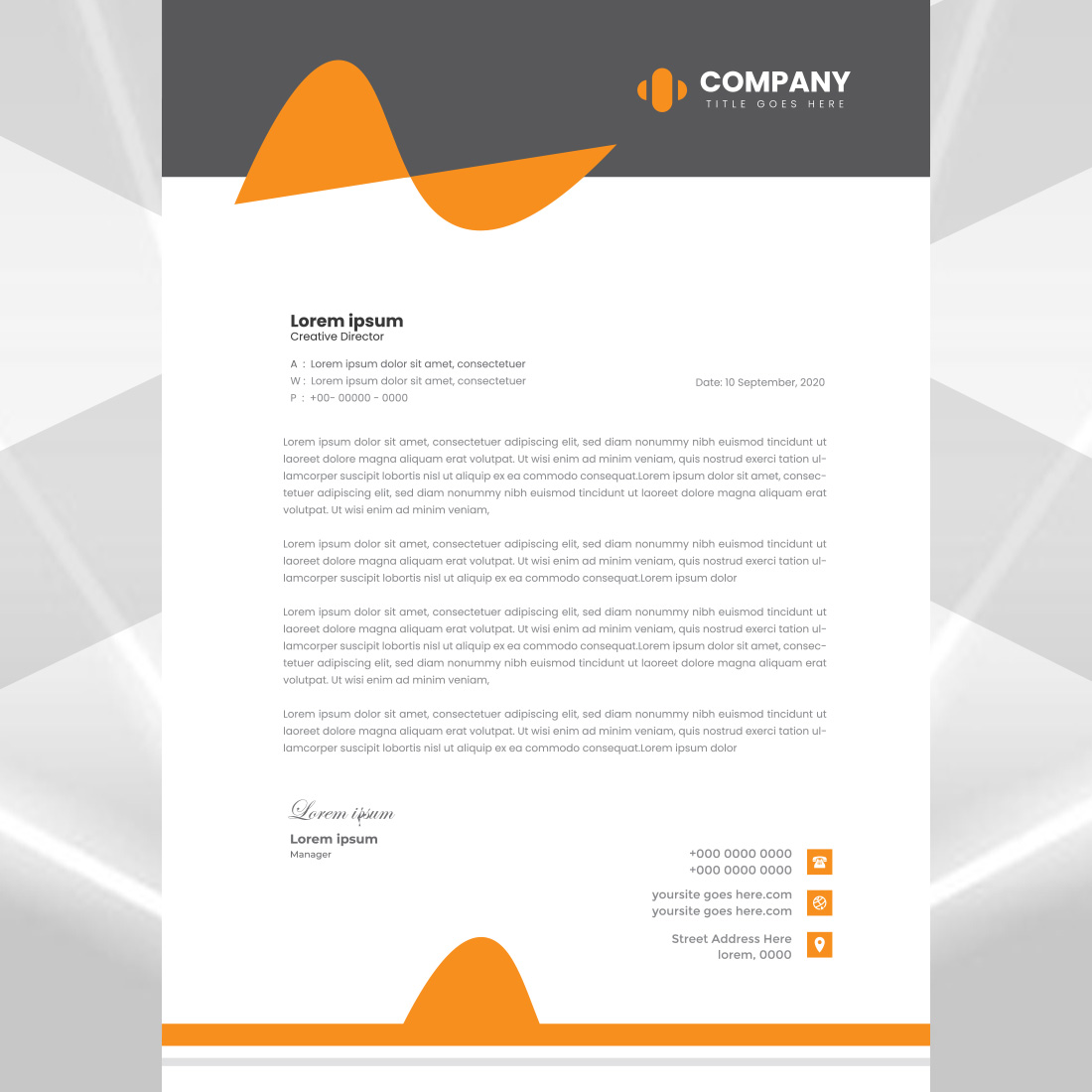 Modern Letterhead Design preview image.