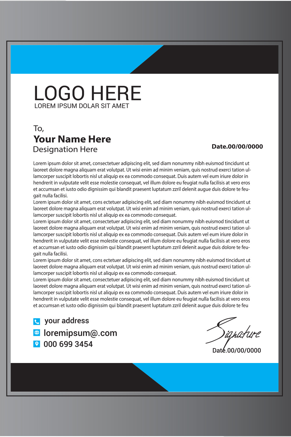 Modern Letterhead Design pinterest preview image.