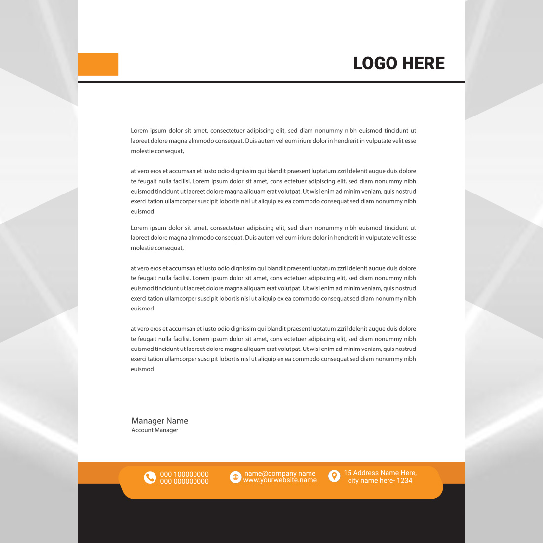 Modern Letterhead Design preview image.