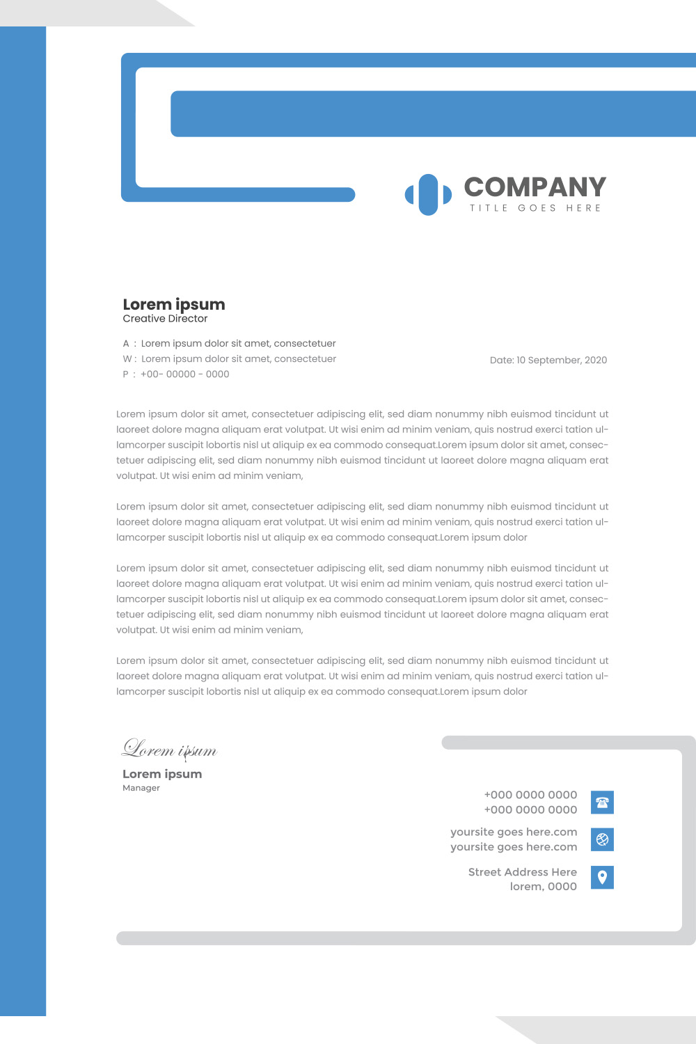 Modern Letterhead Design pinterest preview image.