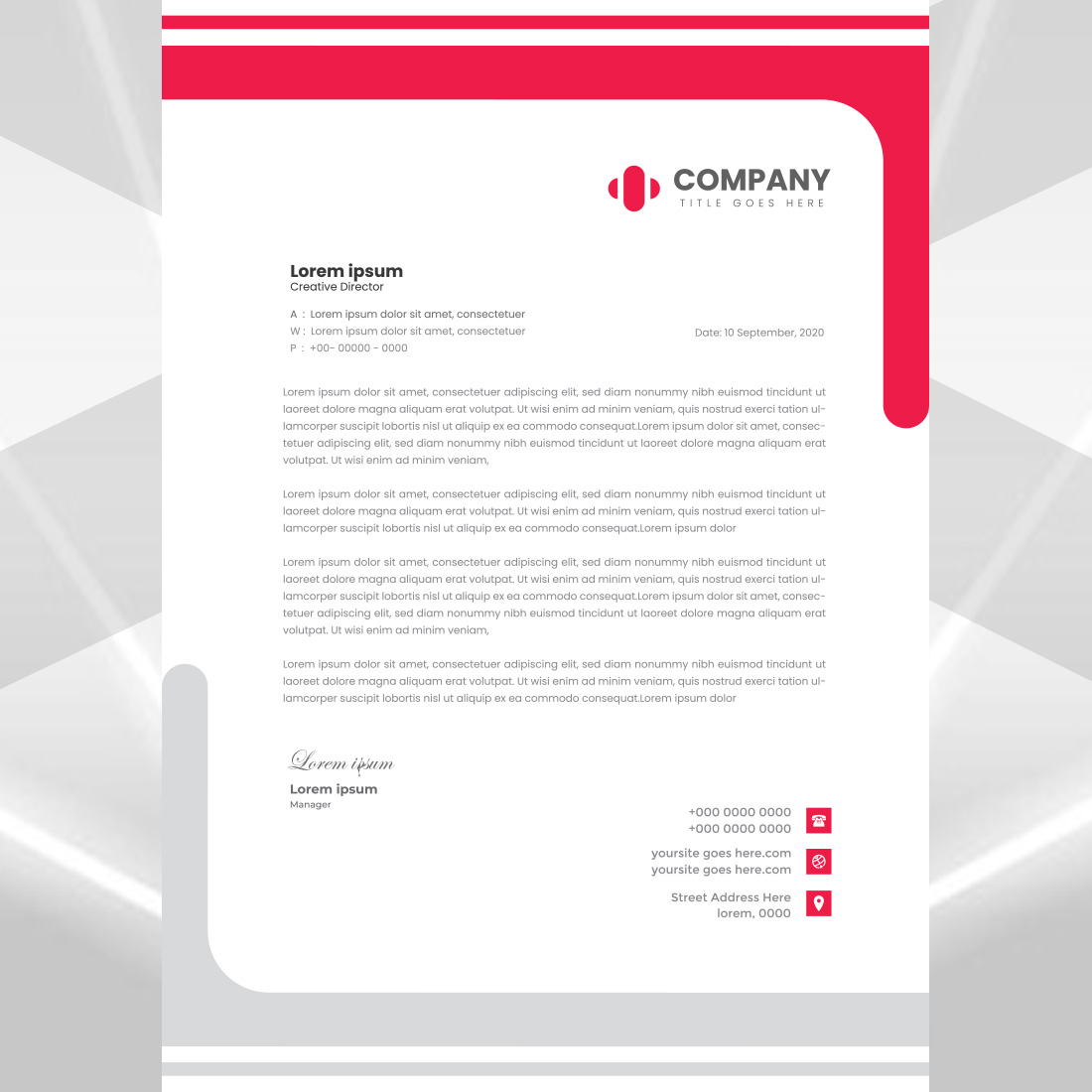 Modern Letterhead Design preview image.