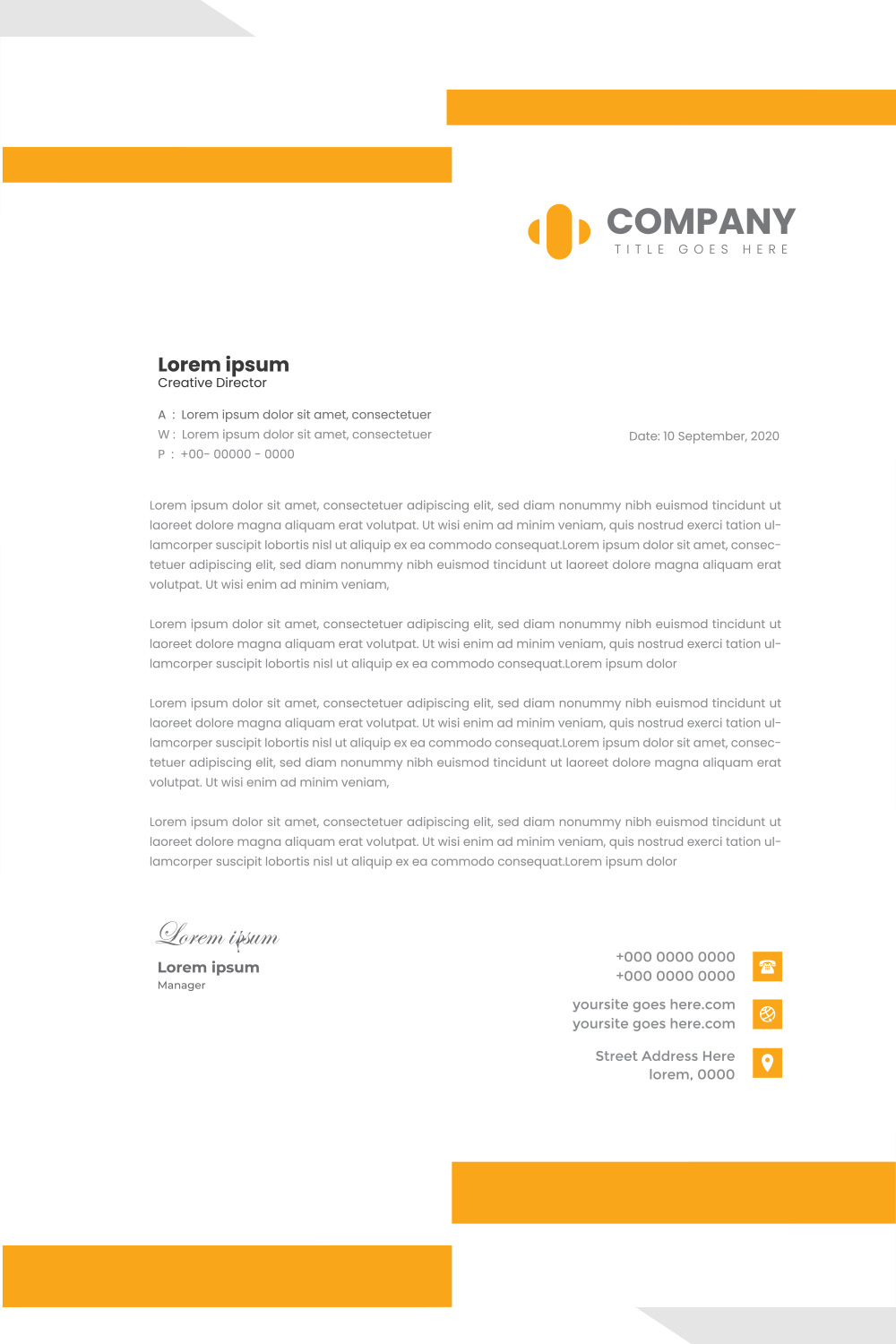 Modern Letterhead Design pinterest preview image.