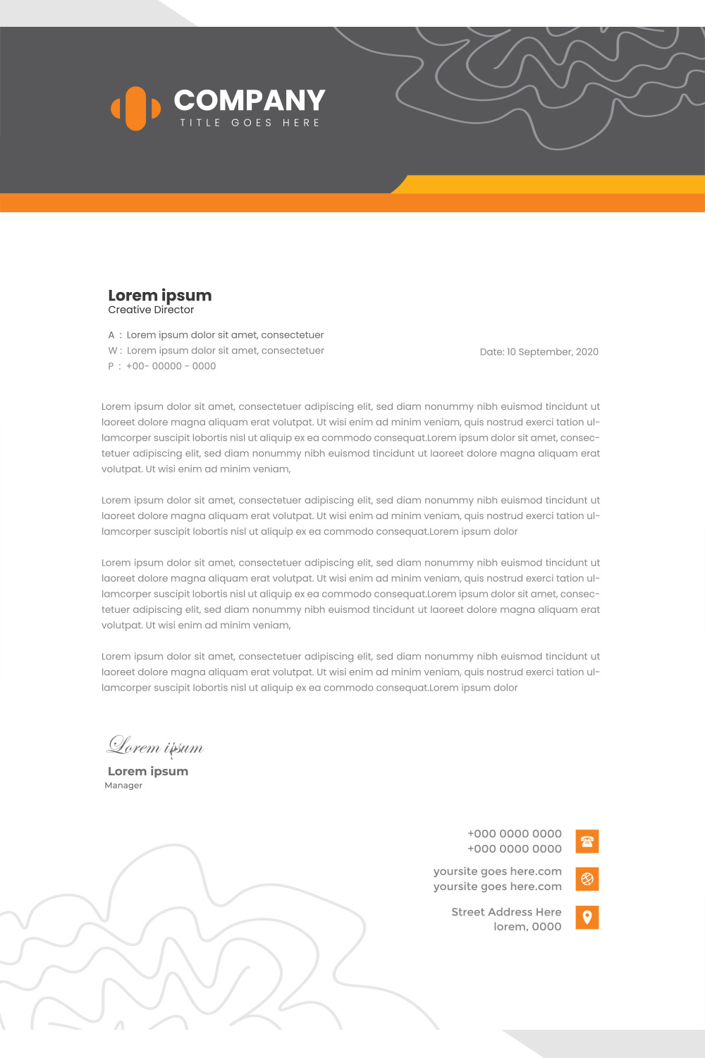 Modern Letterhead Design pinterest preview image.