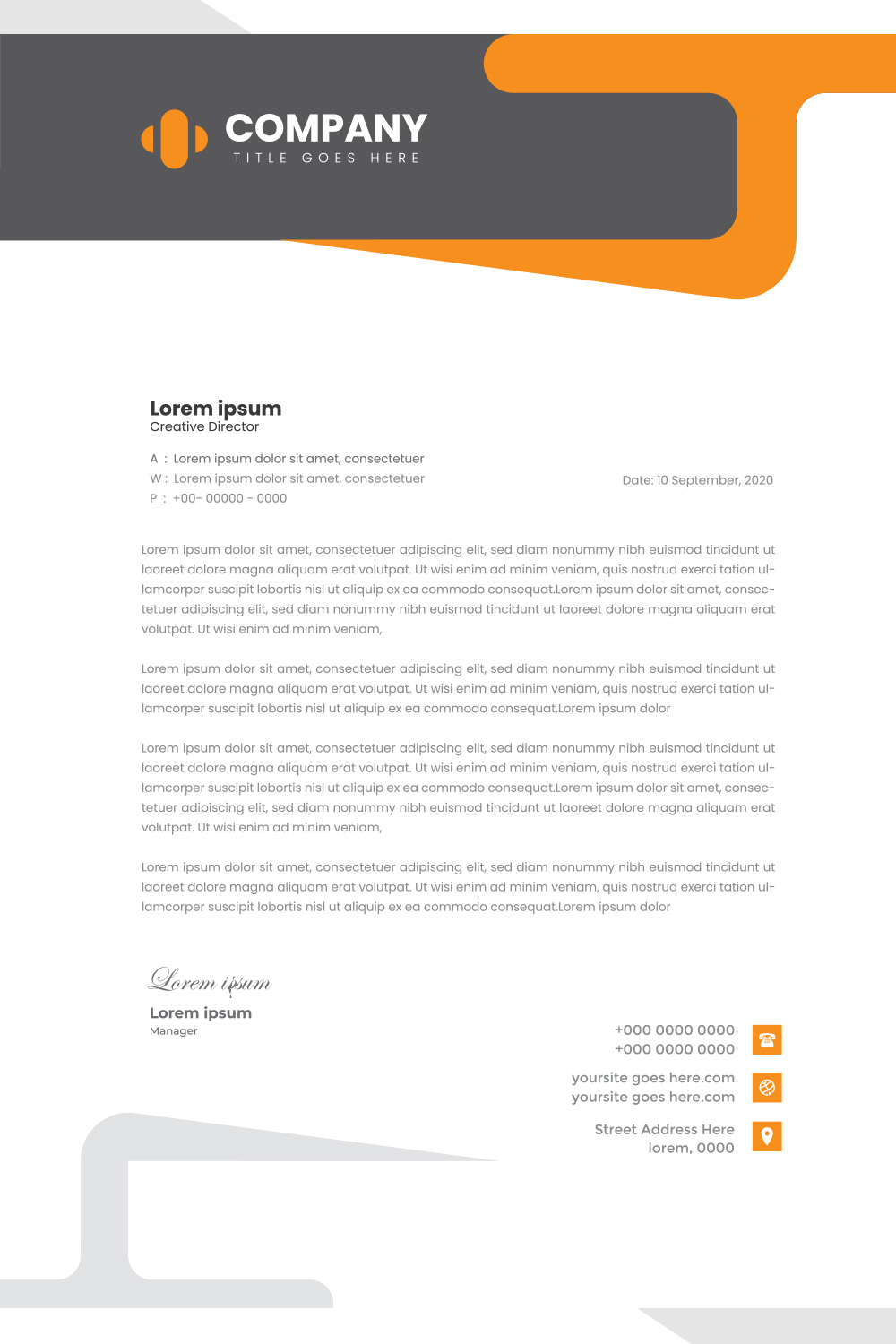 Modern Letterhead Design pinterest preview image.