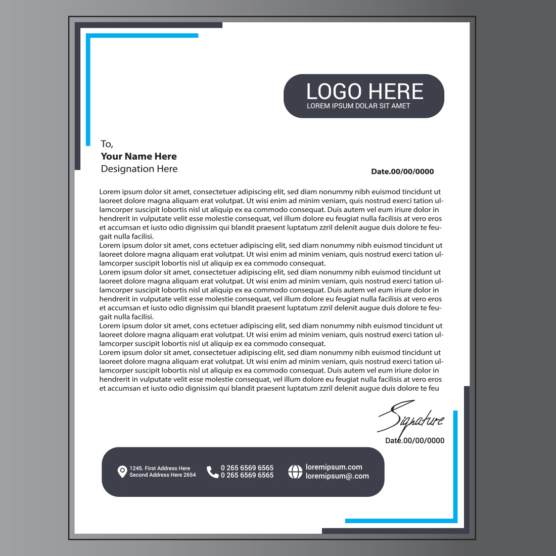 Modern Letterhead Design preview image.