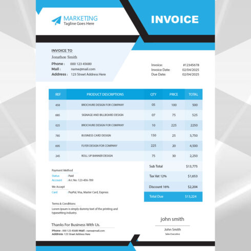 Modern Invoice Design cover image.