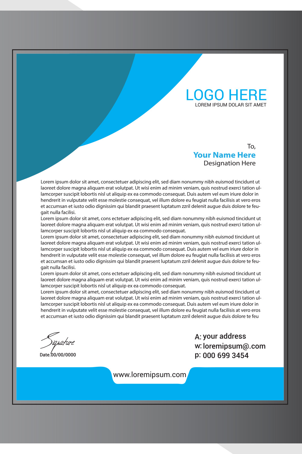 Modern Letterhead Design pinterest preview image.