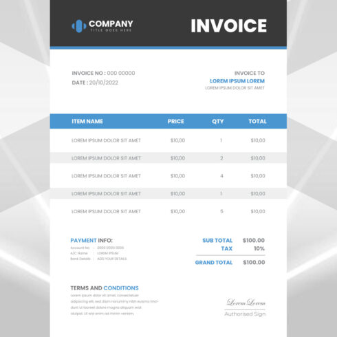 Modern Invoice Design cover image.