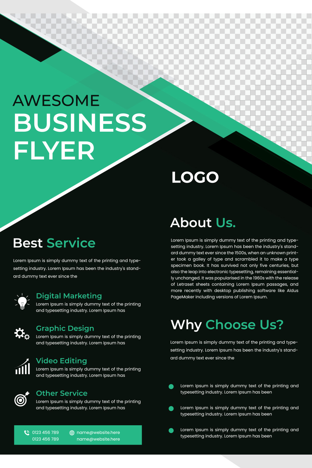 Modern Flyer Design pinterest preview image.