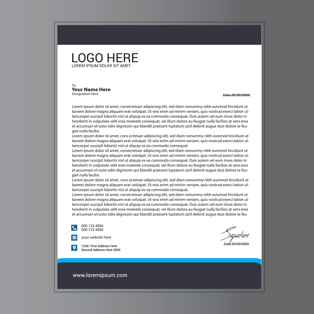 Modern Letterhead Design preview image.