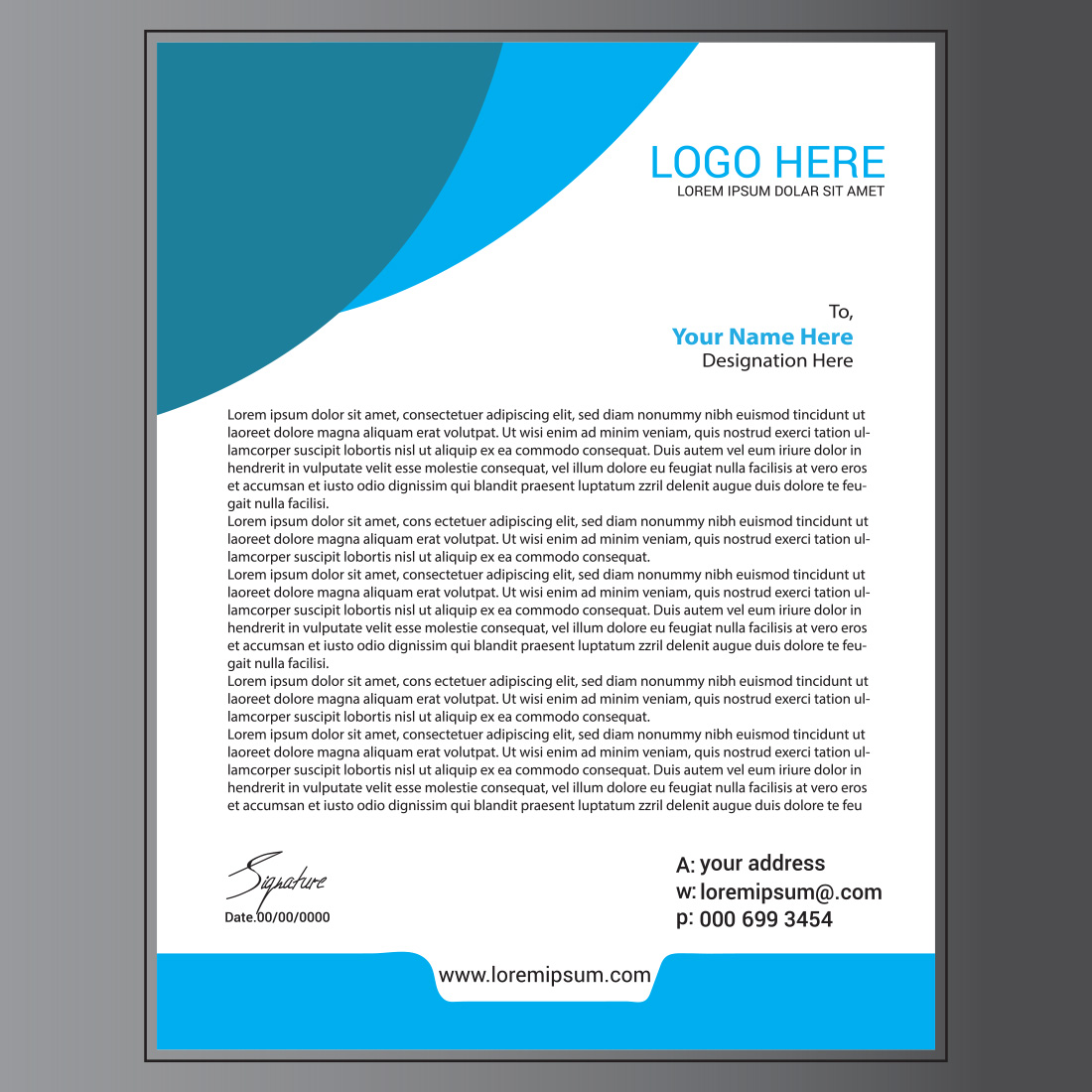 Modern Letterhead Design preview image.