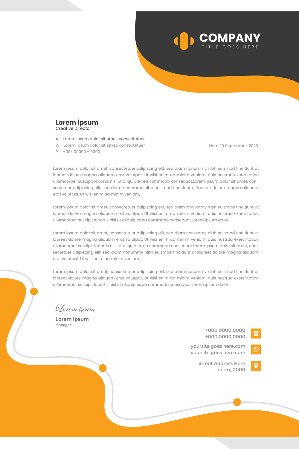 Modern Letterhead Design pinterest preview image.