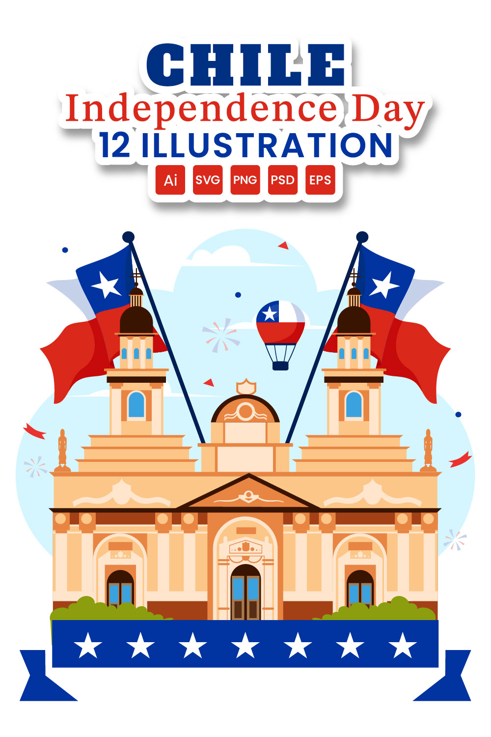 12 Chile Independence Day Illustration pinterest preview image.